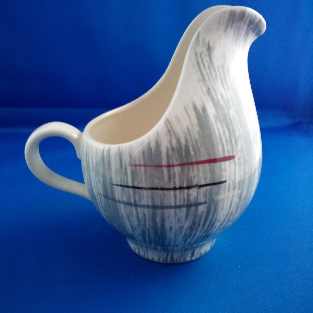 Vintage mid century modern creamer gravy boat hand painted